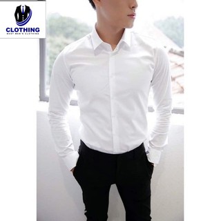 Áo sơ mi nam công sở vải co giãn dáng ôm body phong cách hàn quốc