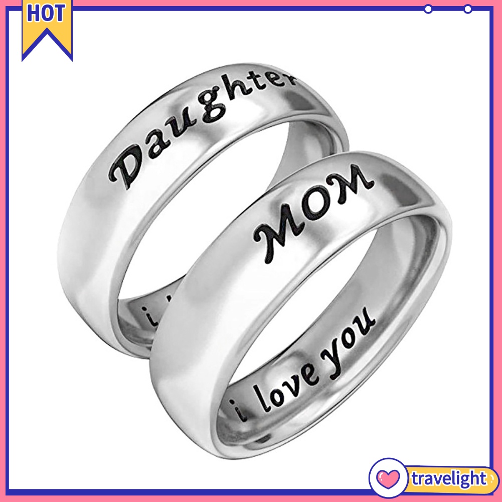 (Travelight) Nhẫn Khắc Chữ I Love You Dùng Làm Quà Tặng Ngày Của Mẹ