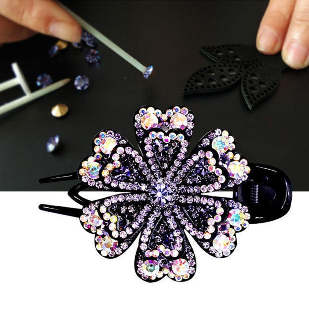 PINEVN Kẹp Tóc Mỏ Vịt Đính Đá Thanh Lịch