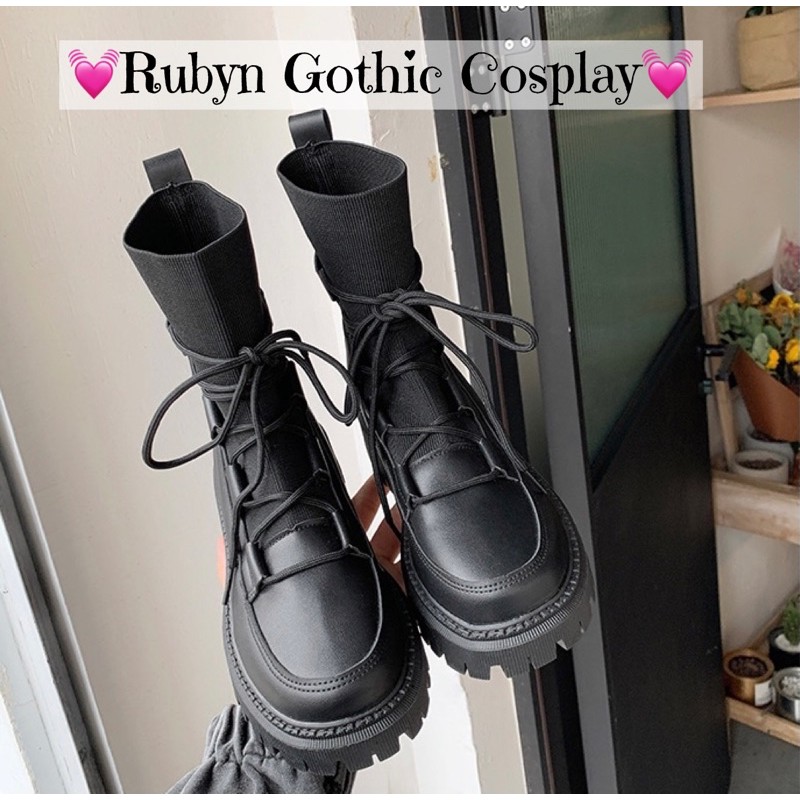 [Sẵn]  Giày Boots Chiến Binh cổ cao buộc dây cá tính mẫu mới 2021 ( Size 35 - 40 )