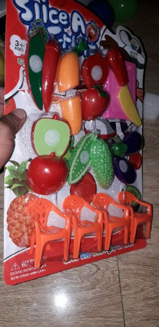 Bộ đồ chơi bếp trái cây và 4 chiếc ghế bằng nhựa No.416