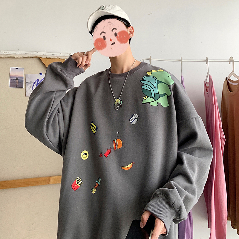 Áo tay dài dáng rộng cổ tròn thời trang phong cách cho nam | BigBuy360 - bigbuy360.vn