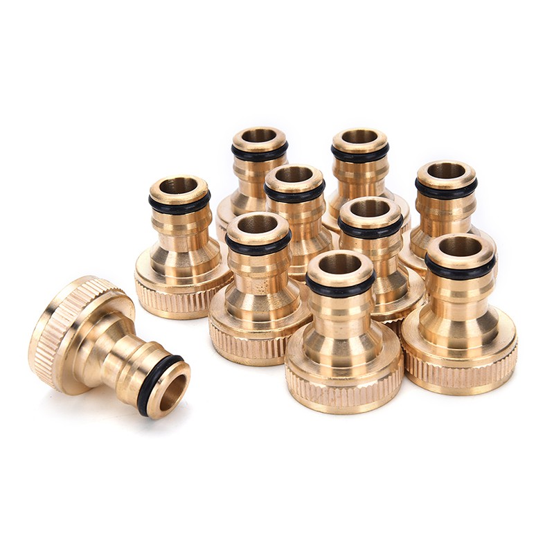 Bộ 2 Đầu Nối Ống Nước Tưới Vườn Bằng Đồng Thau 3 / 4 &quot;