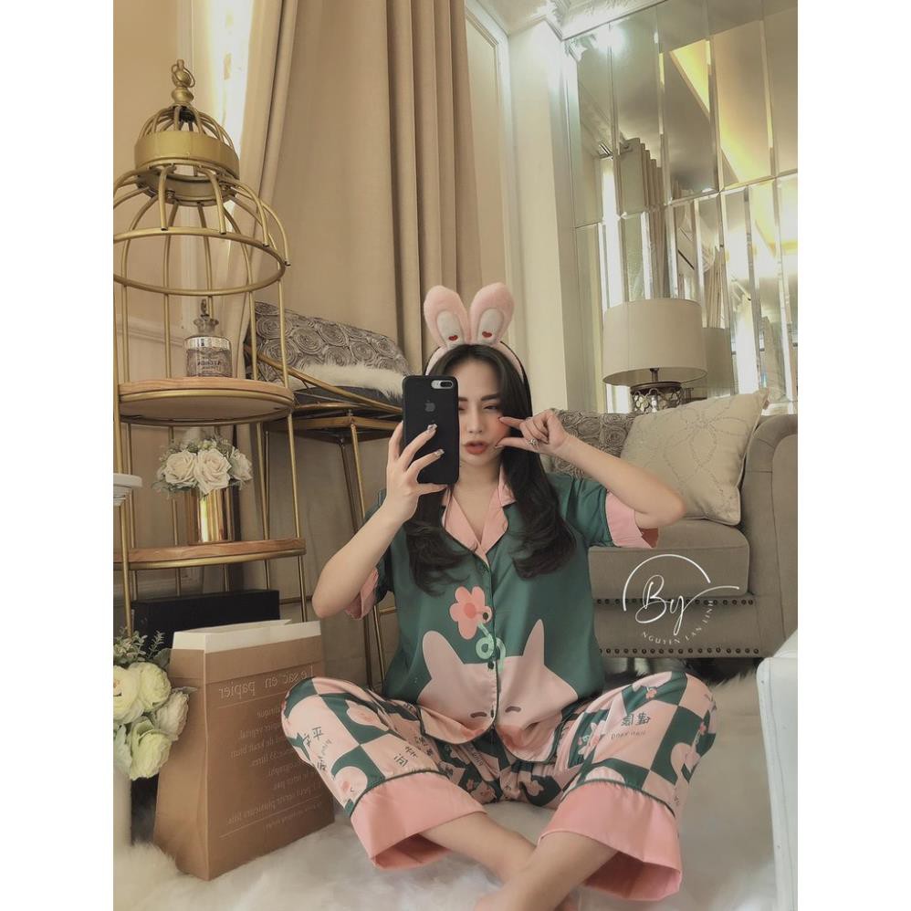 Pijama Lụa SATIN, LATIN nhà SAM chuột mickey siêu xinh, kute pho mai que Form dưới 60 kí  ྆ ༴