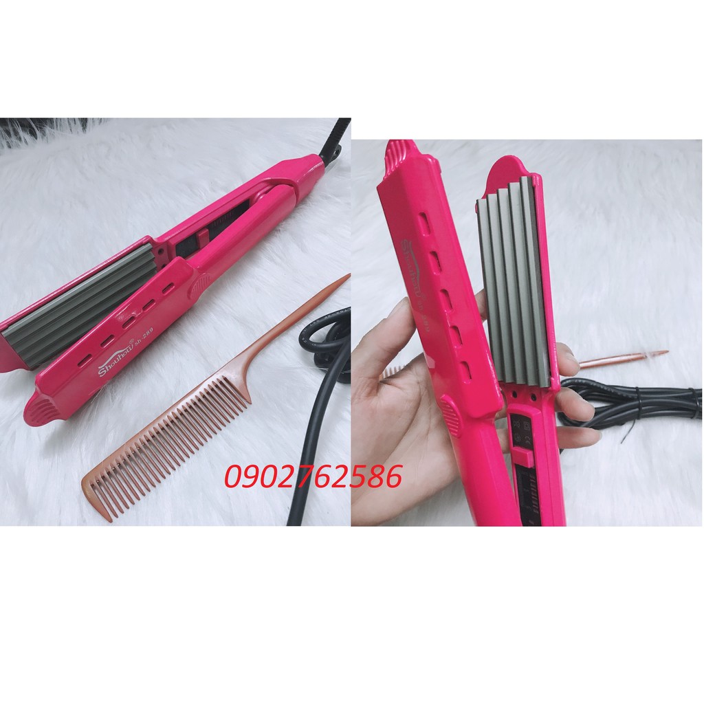 (TẶNG LƯỢC CHIA TÓC) Máy bấm tóc chỉnh nhiệt cao cấp showhow -SH 289 màu hồng