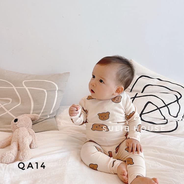 Bộ quần áo gấu cạp cao cho bé - QA14