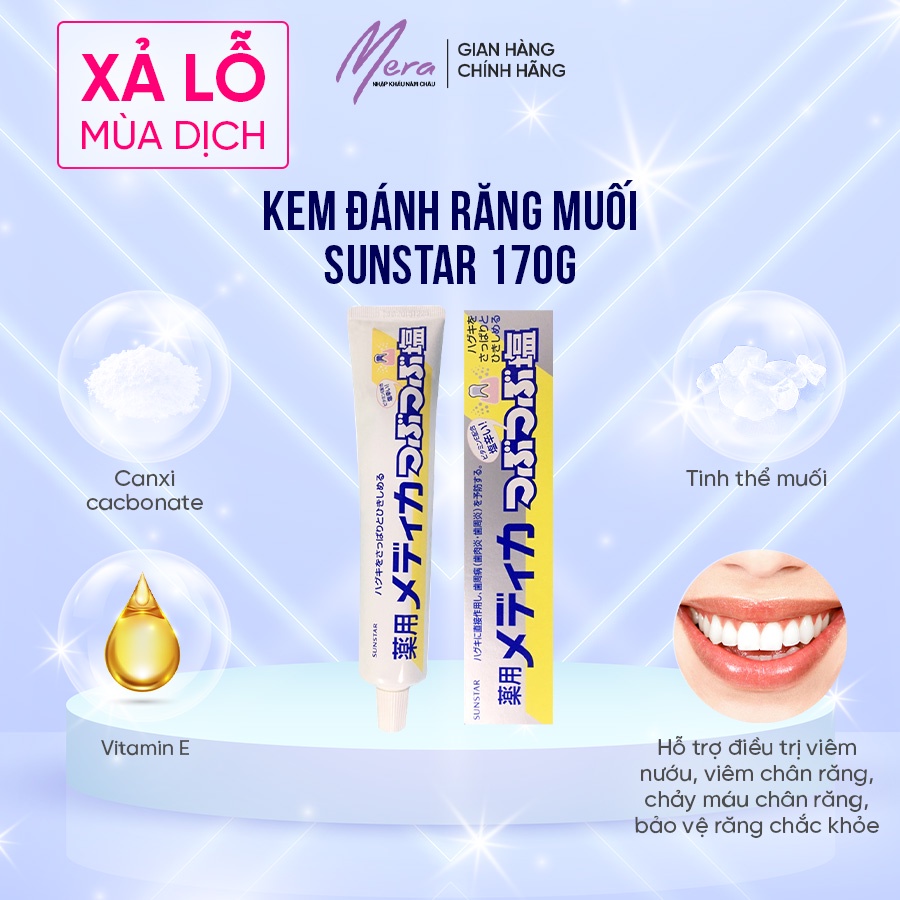 Kem đánh răng muối Sunstar (170g) Nhật Bản