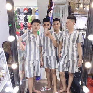 [ CHƠI LÀ CHẤT LÀ NGẦU ] Bộ Tù Trưởng Kẻ Sọc Quần Áo Phạm Nhân Pizama Siêu Hot Của Năm 2021 R30