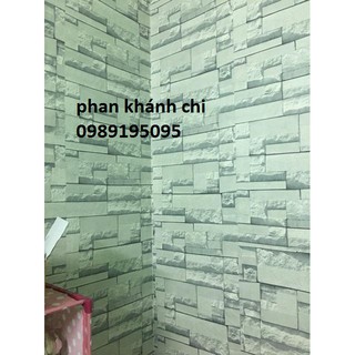 combo 10m giấy dán tường giả đá 3d xám