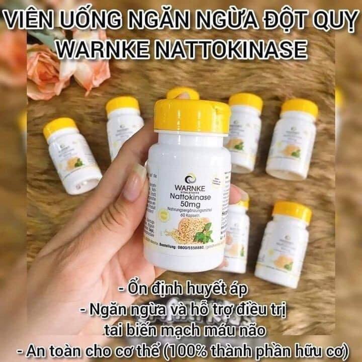 Viên uống chống đột quỵ tai biến mạch máu não Warnke Nattokinase Đức - DATE MỚI ĐỦ BILL