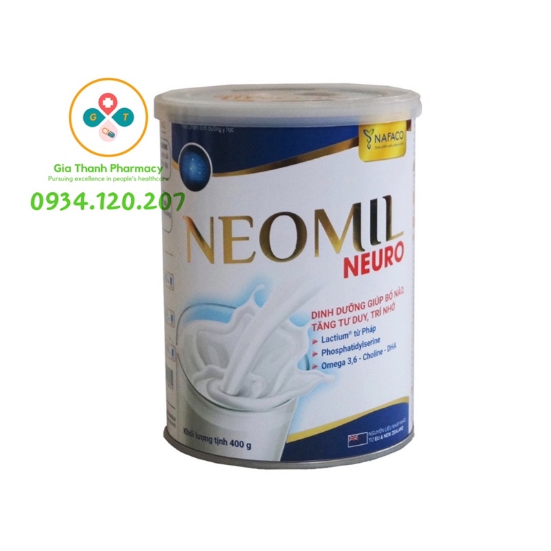 Sữa bột NEOMIL NEURO 400 và 900g - Dinh dưỡng giúp bổ não, tăng tư duy và trí nhớ