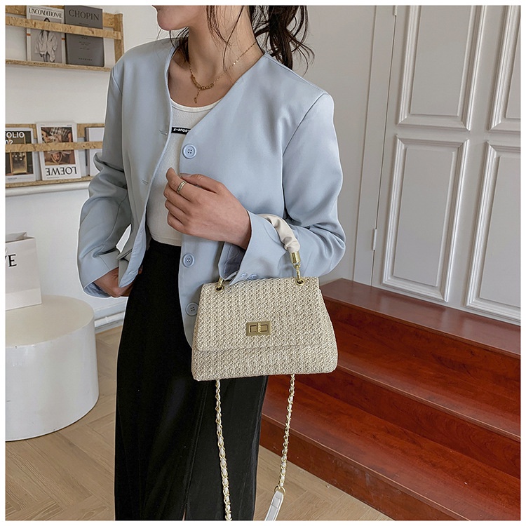 Túi ví Poly Pleat quai da xếp ly - khóa xoay - phong cách hàn quốc