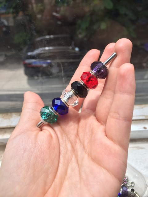 Hạt charm glass nhiều màu dùng mix charm handmade