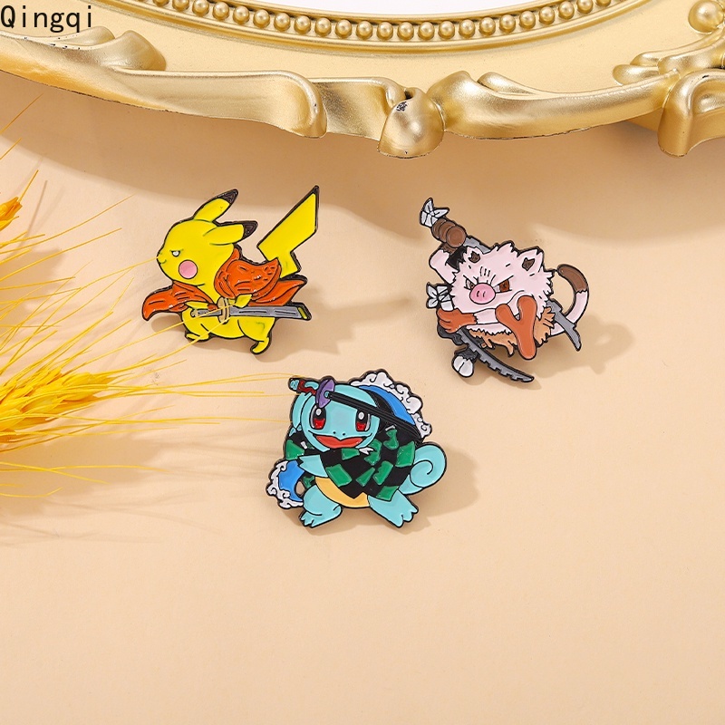 Ghim cài áo MISS ZOE phong cách nhân vật hoạt hình anime Demon Slayer Pikachu tráng men vui nhộn cho trẻ em