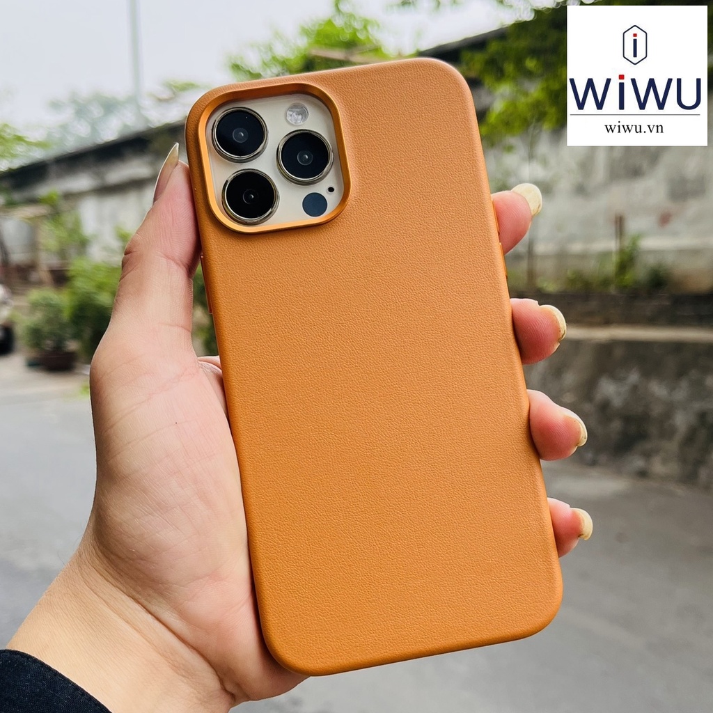 WIWU Leather Case With MagSafe cho  IPhone 13 Pro Max / Ốp lưng da nam châm kèm MagSafe chính hãng