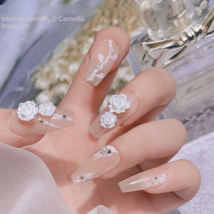 Bộ 30 Mẫu Móng Tay Giả Mẫu Hoa Trà Ba Chiều Kích Thước Mẫu titok