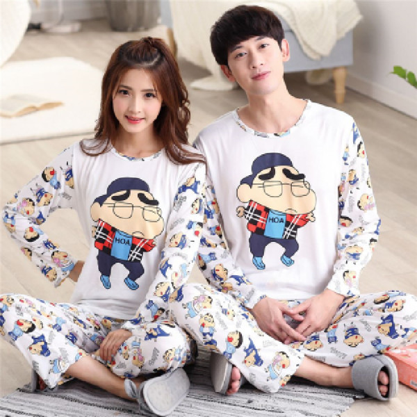 áo nữ đồ bộ pyjama Pijama Set Đồ Ngủ Bằng Lụa Satin Phong Cách Hàn Quốc Dành Cho Nam Đồ ngủ đôi đồ mặc nhà thu đông lụa cặp đôi cao cấp nam