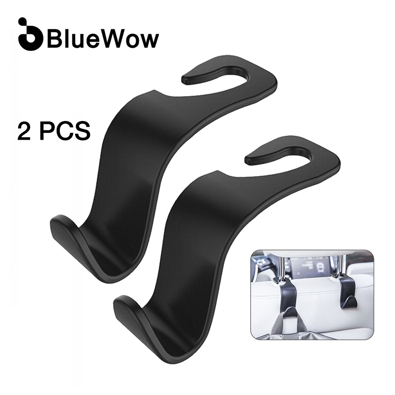 Set 2 móc treo đồ BLUEWOW gắn phía sau tựa đầu ghế xe hơi loại S giữ túi xách tiện lợi