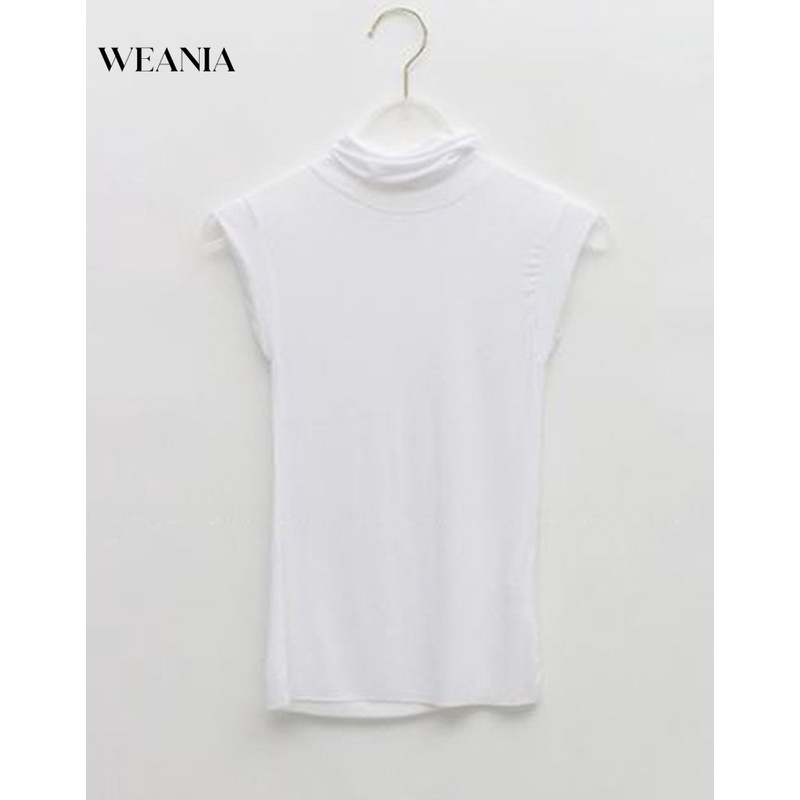 Áo Thun Sát Nách Cổ Lọ Trong Suốt Ôm Dáng Quyến Rũ Cho Nữ