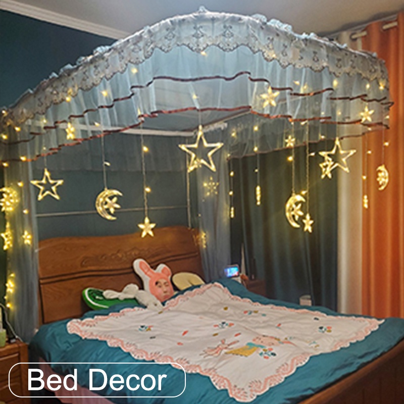 Dây Đèn Led Trang Trí 4M 138 Bóng Hình Mặt Trăng Ngôi Sao Độc Đáo