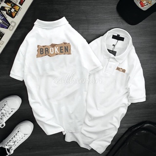 (aothunsn) Áo thun cổ trụ cổ bâu polo BROKEN (VẢI DA CÁ)