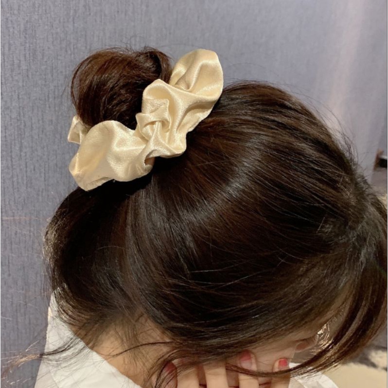 Cột tóc Scrunchies cỡ lớn phi bóng handmade
