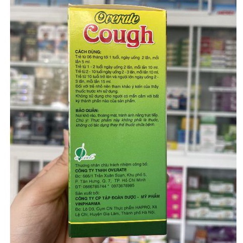 Overate Cough hỗ trợ giảm đờm , giảm ngứa họng, khang tiếng do viêm họng