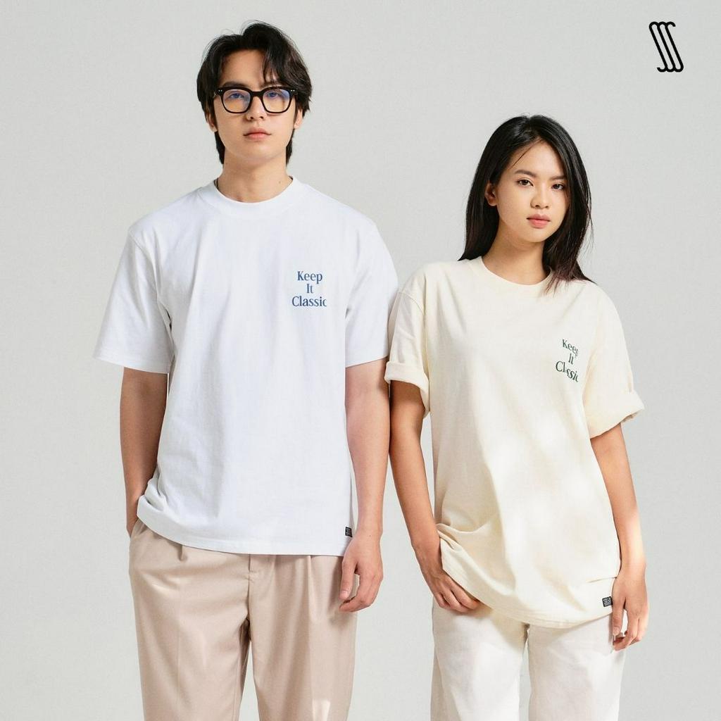 Áo thun cổ tròn nam nữ SSSTUTTER dáng loose in hình thoáng mát 3 màu KEEP IT CLASSIC TEE