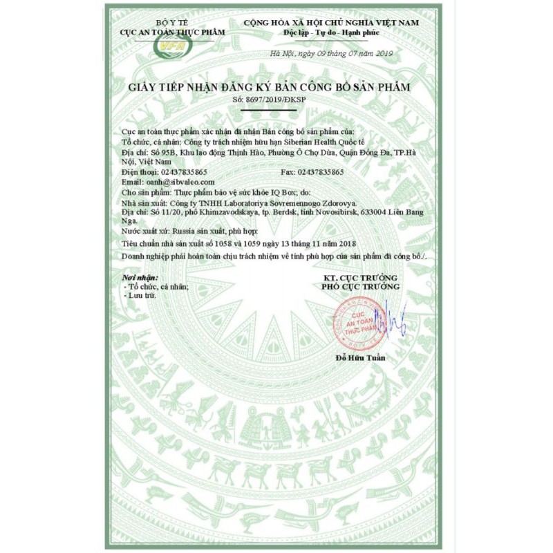 VIÊN BỔ NÃO TĂNG CƯỜNG TRÍ NHỚ IQ BOX SIBERI