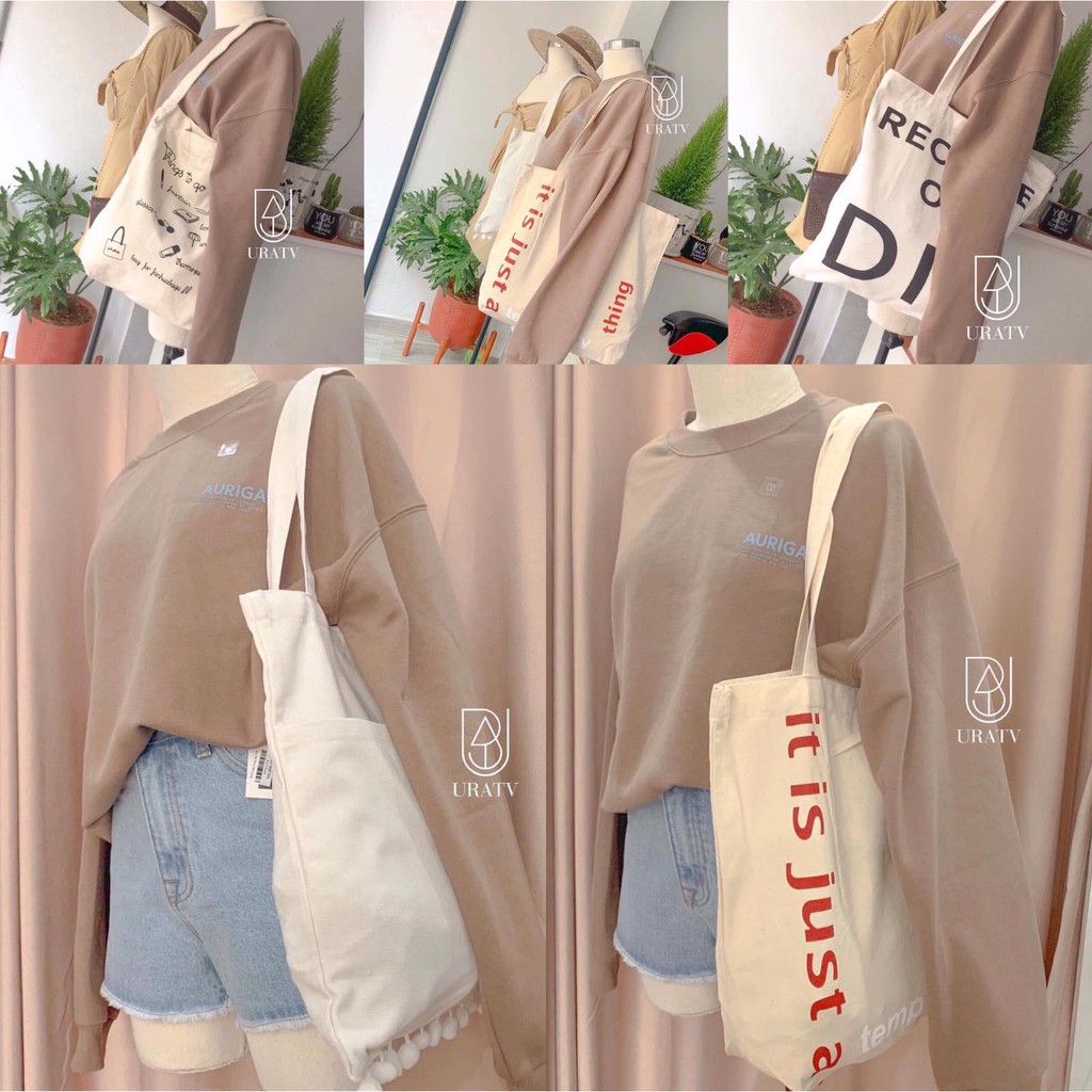 [FREESHIP] Túi TOTE Vintage Vải Canvas  Đẹp Cực Hot đựng vừa A4