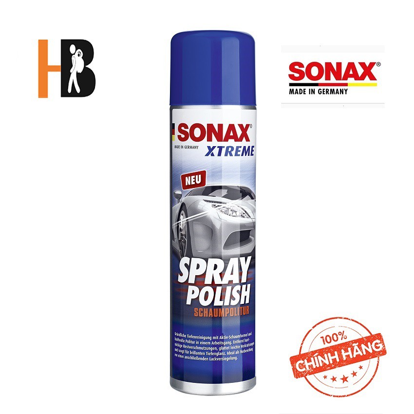 Bình xịt đánh bóng xóa xước làm mới sơn xe dạng bọt Sonax Xtreme Spray Polish 241300-320ml