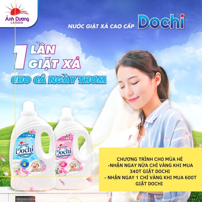 Nước Giặt DoChi Hương Nước Hoa Pháp Siêu Thơm Mềm Vải Hàng Chính Hãng Ánh Dương Dung Tích 3,2 lít