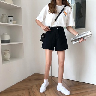 quần short ulzzang quần nữ đẹp cạp lưng cao sooc jean ngắn mềm jeans bò đen trắng
