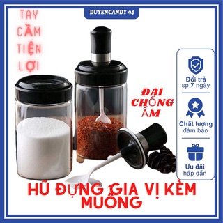 Hũ đựng gia vị thuỷ tinh - Hũ gia vị kèm muỗng Lọ đựng gia vị thủy tinh 250ml