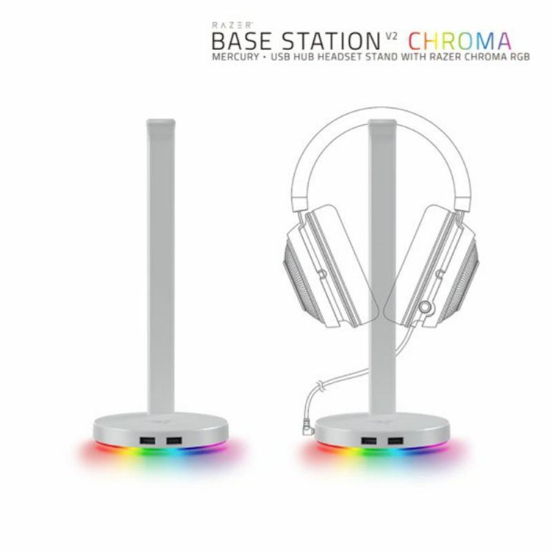 Giá treo tai nghe Razer Base Station V2 Chroma-USB 3.1 Hub-7.1 Surround Sound
