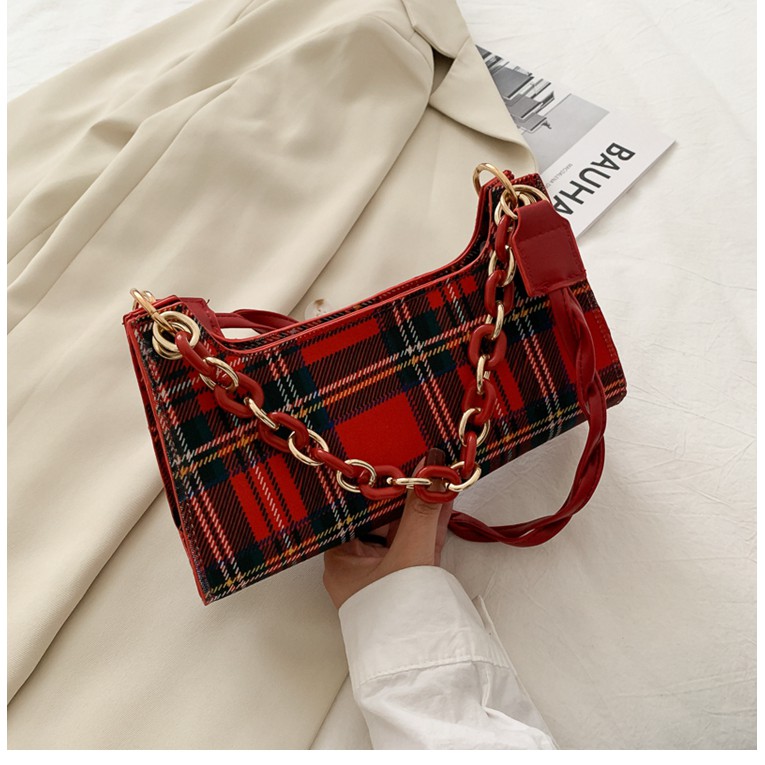 Túi Đeo Vai Họa Tiết Kẻ Sọc Thời Trang Dành Cho Nữ