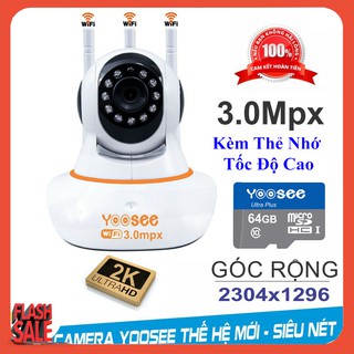 Camera Yoosee 3.0 Mpx FULL HD 1296 Pixel Chính Hãng - Thẻ Nhớ 64GB Yoosee Chính Hãng - Bảo Hành 12 Tháng