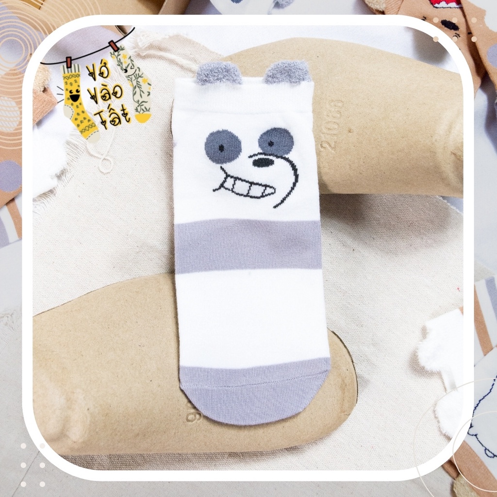 TẤT VỚ CỔ NGẮN 3 CHÚ GẤU CÓ TAI