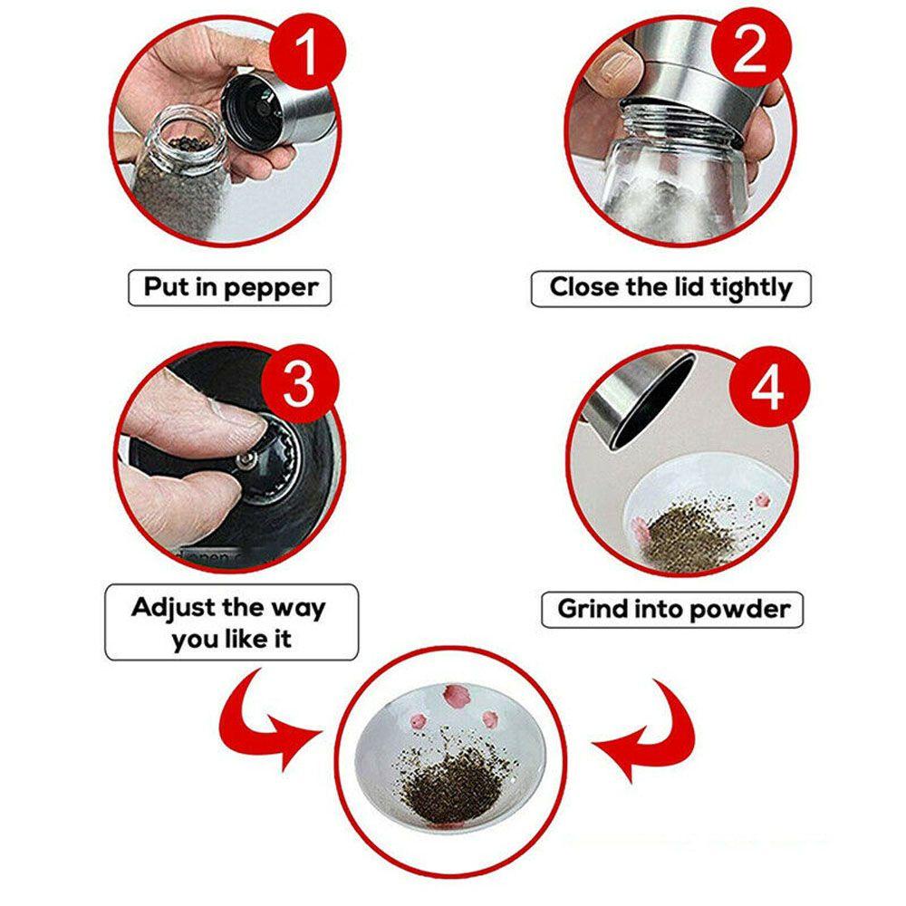 Cối Xay Tiêu Bằng Thép Không Gỉ Có Thể Điều Chỉnh Tiện Lợi