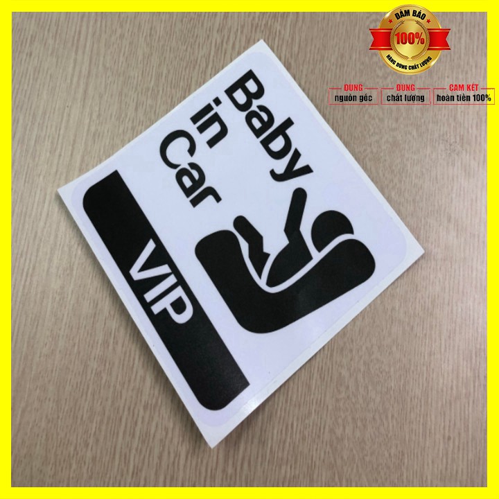 Sản phẩm  Tem Decal baby in the car dán đuôi xe H40312 Kích thước 13×14.2CM