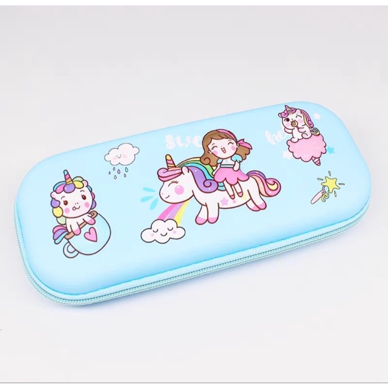 Hộp viết 3D chống shock kỳ lân cầu vồng xanh