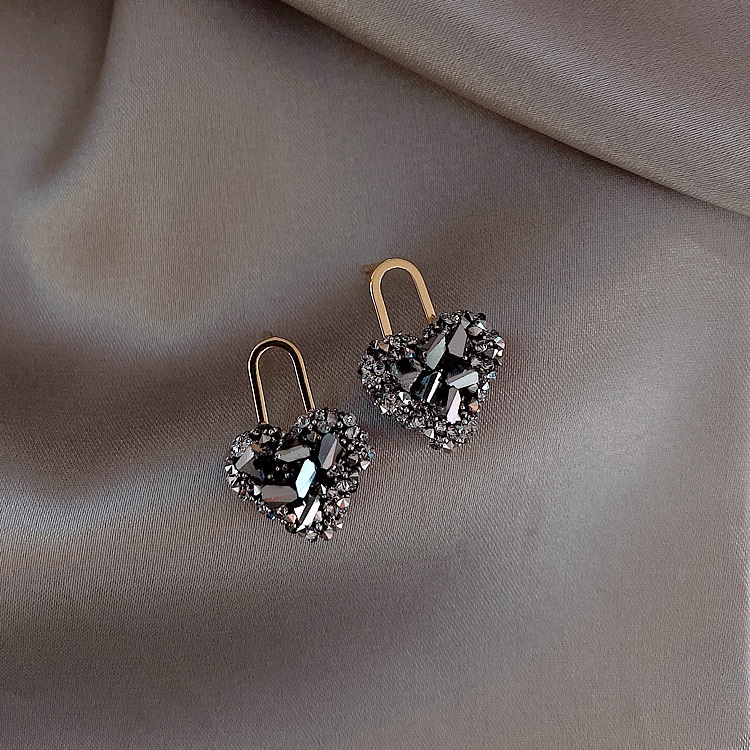 Khuyên Tai Bạc S925 Đính Đá Trái Tim Cá Tính Hàng Mới Chất Lượng Cao Cho Nữ 2022