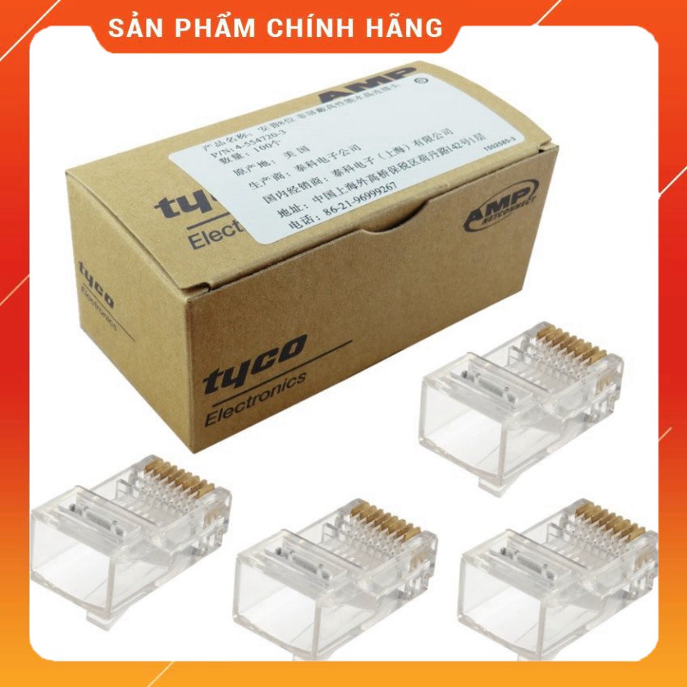 (Chính Hãng) Hộp đầu bấm dây mạng amp 100 hạt