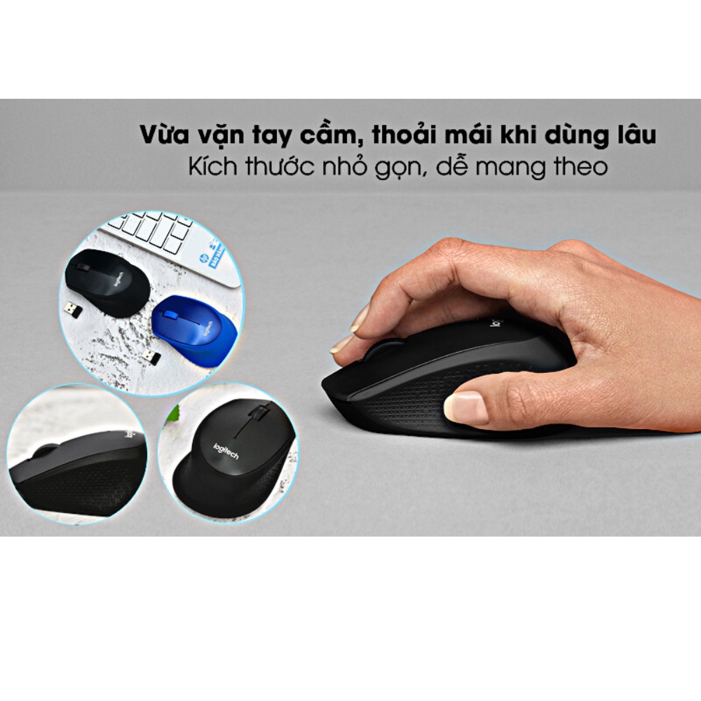 Chuột máy tính không dây Logitech Silent M331 Plus - Bảo hành chính hãng 12 tháng
