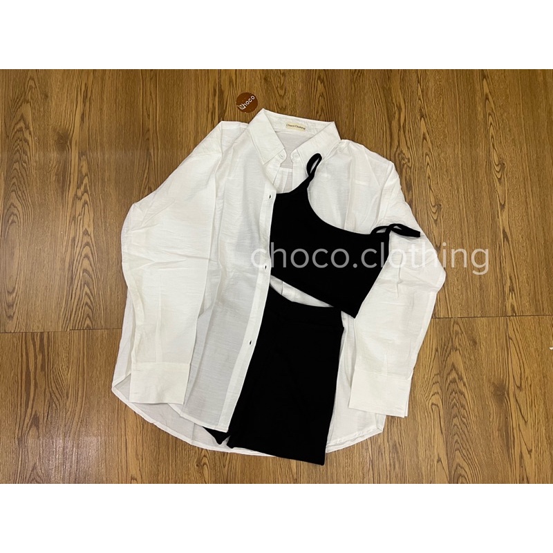 Áo somi đũi Nhật tay dài nữ mùa hè, vải mát, form oversize (ảnh tự chụp)