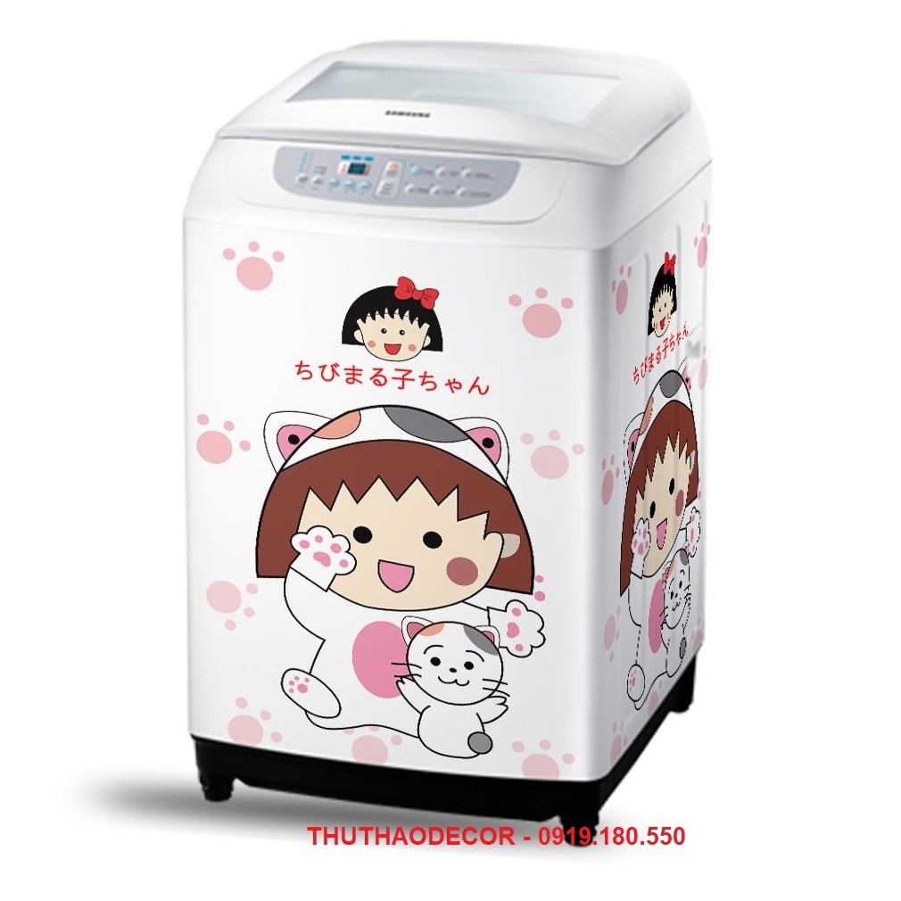 Decal dán máy giặt - tủ lạnh mini MARUKO CUTE