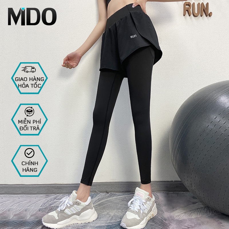 Quần tập gym nữ Mido Q39d, kiểu quần tập gym nữ có quần short liền, vải co giãn 4 chiều, thoáng mát