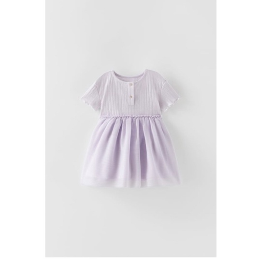 Váy tầng voon màu Tím zara bé gái