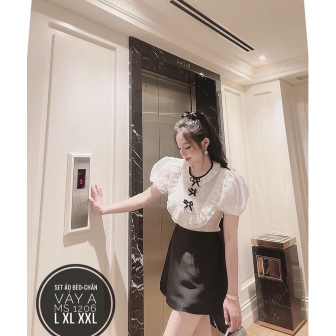 [ BIGSIZE ] Set Rời- Áo bèo+ Chân váy A