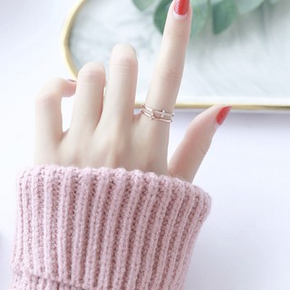 Nhẫn Nữ 2 Vòng Mảnh Đính Đá Titan Không Đen Không Ngứa Bilyshop TT 2167 Women